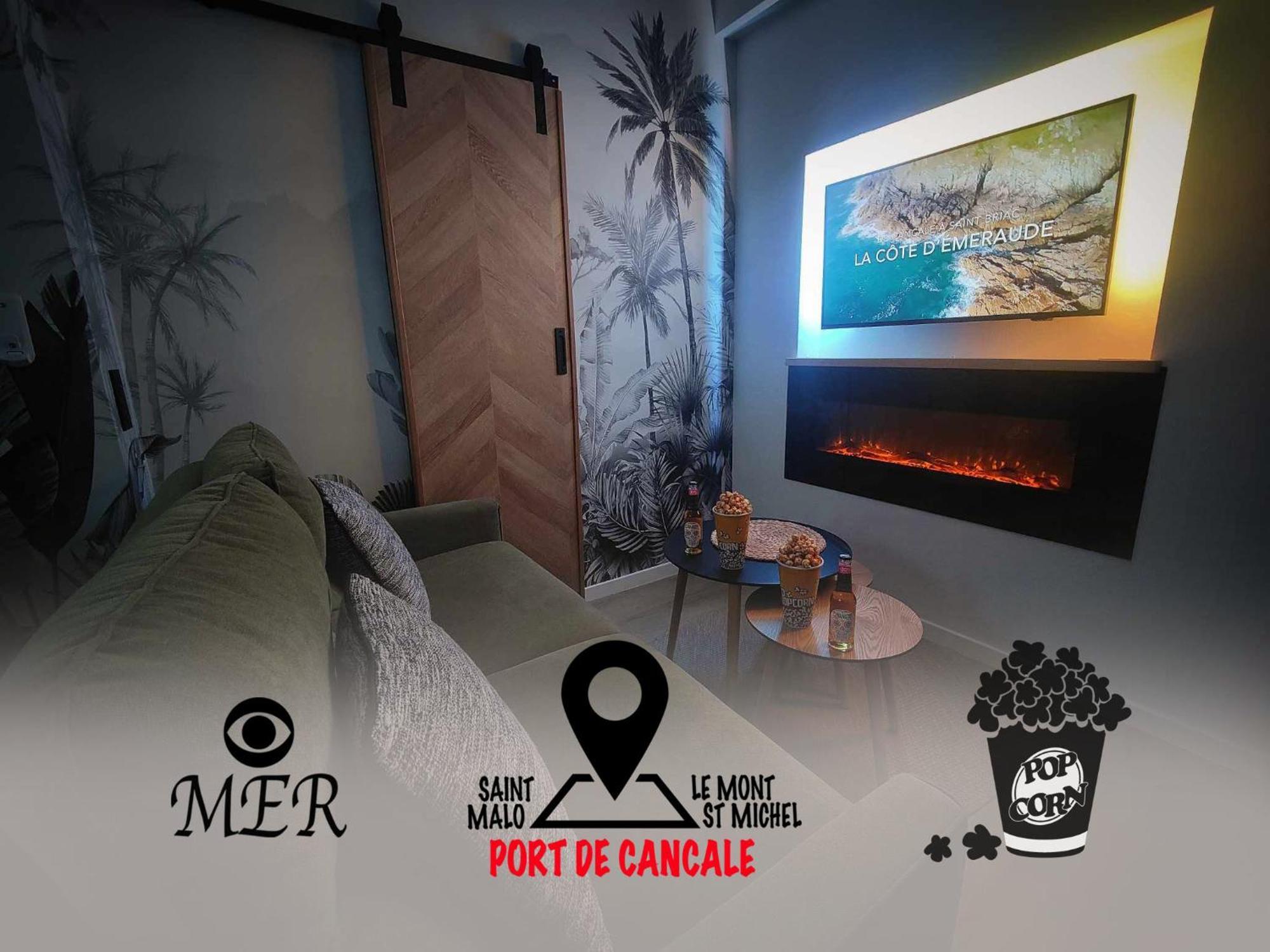 La Belle Mer By Mrodbnb - Appart Neuf - Vue Mer - 25M Plage & Resto - Cine - Cheminee - Popcorn Cancale Extérieur photo